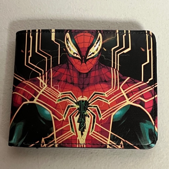 Spiderman Pleather Wallet New Red Black Marvel Comics Christmas Stocking Stuffer - Picture 1 of 8